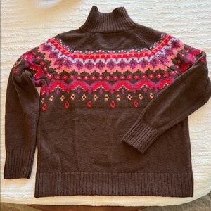 Lou & Grey Multicolor Patterned Turtleneck Sweater